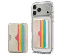 Caseology Folder Pop Magsafe Wallet [Rutschfestes Silikon Gemustert] Magnetischer Kartenhalter für iPhone 15, 14, 13, 12 Series - Regenbogen