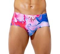 Casey Kevin Badeslip Herren Badehose Kurz Eng mit Tunnelzug Bademode Herren Swimming Schwimmhose Bunt für Schwimmen Surfen Strand Pool, M
