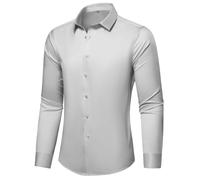 Casey Kevin Herren Hemd Langarm männer Hemden herrenhemden Freizeithemden bügelleichtes Businesshemd Anzug Hemd Satin leicht glänzend