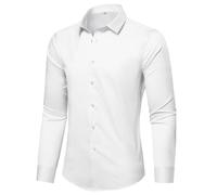 Casey Kevin Herren Hemd Langarm männer Hemden herrenhemden Freizeithemden bügelleichtes Businesshemd Anzug Hemd Satin leicht glänzend