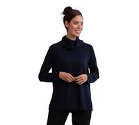 CASH-MERE.CH 100% Kaschmir Damen Pullover mit geradem Schnitt und Seitenschlitz | Sweater Rollkragen 2-fädig (Blau/Marine, XL)