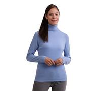 CASH-MERE.CH 100% Kaschmir Damen Pullover | Sweater Rollkragen 2-fädig (Blau/Hellblau, XXL)