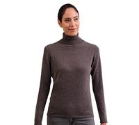 CASH-MERE.CH 100% Kaschmir Damen Pullover | Sweater Rollkragen 2-fädig (Grau/Taupe Melange, XS)