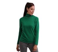 CASH-MERE.CH 100% Kaschmir Damen Pullover | Sweater Rollkragen 2-fädig (Grün/Rainforest Grün, XL)…