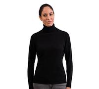 CASH-MERE.CH 100% Kaschmir Damen Pullover | Sweater Rollkragen 2-fädig (Schwarz, S)