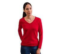 CASH-MERE.CH 100% Kaschmir Damen Pullover | Sweater V-Ausschnitt 2-fädig (Rot, XXL)