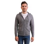 CASH-MERE.CH 100% Kaschmir Herren Kapuzenpullover | Hoodie mit Reißverschluss (Grau, L)