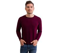CASH-MERE.CH 100% Kaschmir Herren Pullover | Sweater Rundhalsausschnitt 2-fädig (Rot/Cranberry, L)