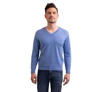 CASH-MERE.CH 100% Kaschmir Herren Pullover | Sweater V-Ausschnitt 2-fädig (Blau/Azure Blau, M)