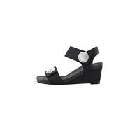 CA'SHOTT A/S Damen CASALBERTA Velcro Button Nubuck Heeled Sandal, Black, 41 EU