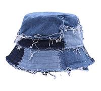 Casiler Denim Bucket Hut Retro Burr Patchwork Hut Sonnenschutzhut Outdoor Mashup Angelhut Dünne Beckenkappe