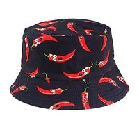 Casiler Gemüse Gedruckte Eimerhüte, Unisex Pfeffer Bedruckter Sonnenhut Für Frauen Panama Caps Sommerfischer Hut