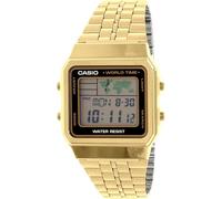 Casio A500WGA-1D Herren Vintage Collection Goldton Alarm Chronograph Weltzeit Digital Uhr