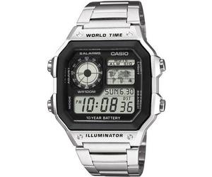 Casio AE-1200WHD-1AVEF Armbanduhr digital Weltzeit Quarz 42,1 mm Silber Edelstahl