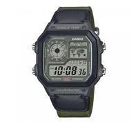 Casio Herren Armbanduhr AE-1200WHUB-3AVEF – digital, Textilband grün