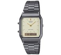 Casio Ana-Digi Analog Digi Quarz Armbanduhr Vintage Serie AQ-230 Serie Unisex Dual Time Übersee Modell Metallic Grau X Hellgold AQ-230GG-9A Armbandtyp, Metallic-Grau x Hellgold AQ-230GG-9A,