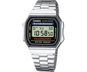 Casio Armbanduhr A168WA-1YES (B x H) 36.30mm x 38.60mm Silber Gehäusematerial=Kunstharz Material (Armband)=Edelstahl