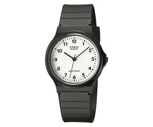 Casio - Armbanduhr Casio MQ-24-7BLLEG mit Analoganzeige, weißem Zifferblatt und schwarzem Kunststoffarmbandb