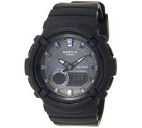 Casio Baby-G Standard Analog Digital, Damen, schwarzes Zifferblatt, Harzband, Mineralglas - BGA-280-1ADR, schwarzes Armband, Schwarz, Armband