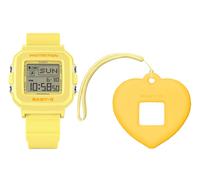 Casio BGD-10KH-9ER SET Baby-G Damenuhr Pastellgelb mit Herz-Charm
