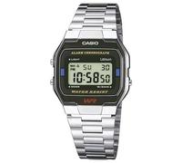 Casio Unisex Quartz Armbanduhr, 35.00mm GehäusegröÃŸe mit LCD digital Zifferblatt und Silber Metallarmband Armband A163WA-1QES