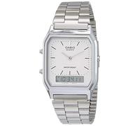 Casio Collection Herren Analog/Digital Quarz mit Edelstahlarmband - AQ-230A-7BMQYES, Silber (Zifferblatt: Weiß)