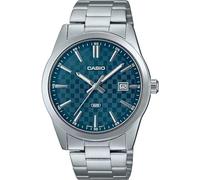 Casio Collection MTP-VD03D-2A2 Herrenuhr mit Quarzwerk, Armband aus Edelstahl, graues Zifferblatt, analoges Display, Blau