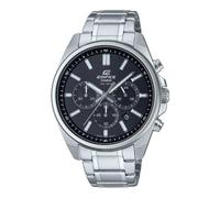 Casio Edifice EFV-650D-1AVUDF Herrenuhr mit schwarzem Zifferblatt, silberfarbenes Armband, Einheitsgröße, klassisch