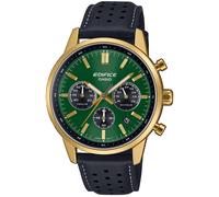 Casio Herren Armbanduhr Edifice EFR-575CL-3AEF Chronograph Edelstahl gold IP Lederband schwarz