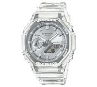 Casio G-Shock GA2100BM-7A8 Herren Armbanduhr, achteckiges silbernes Zifferblatt, durchscheinendes Kunstharz, silber