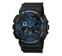 Casio G-Shock Herren Harz Uhrenarmband GA-100-1A2ER, Blau-Schwarz