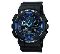 Casio G-Shock Herren Harz Uhrenarmband GA-100-1A2ER, Blau-Schwarz