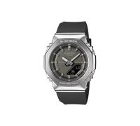 Casio G-Shock GM-S2110-1A1ER Analog-Digitaluhr für Herren, Gehäuse aus Edelstahl Silber, Armband aus schwarzem Harz, wasserdicht bis 20 bar