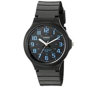 Casio Herren Analog Quarz Uhr mit Harz Armband MW240-2BV, schwarz/schwarz, MW240-2BV