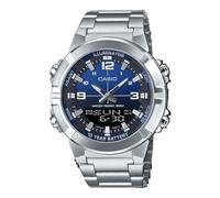 Casio Herren-Armbanduhr AMW-870DA-2A1V - analoge Digitale Kombination Mineralglas Edelstahl Telemo Stoppuhr Timer wasserdicht bis 50 m