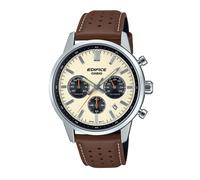 Casio Herren Armbanduhr Edifice EFR-575L-7AEF Chronograph Edelstahl Lederband braun