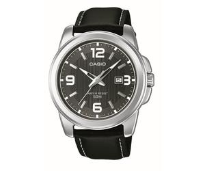 Casio Herren Armbanduhr MTP-1314PL-8AVEF analog mit Lederband schwarz