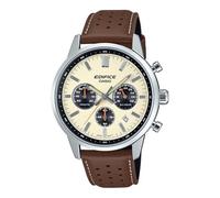 Casio Herren Armbanduhr Edifice EFR-575L-7AEF Chronograph Edelstahl Lederband braun