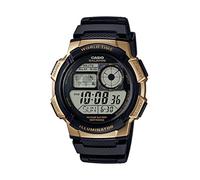 Casio Herren Digital Quarz Uhr mit Resin Armband AE-1000W-1A3VCF, schwarz/Gold, Armband