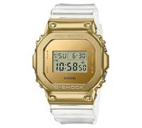 Casio Herren Quartz Armbanduhr, 50.00mm GehäusegröÃŸe mit Gold digital Zifferblatt und weiÃŸ Plastic/Resin Strap Armband GM-5600SG-9ER