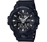 Casio Herren Quartz Armbanduhr, 52.00mm GehäusegröÃŸe mit schwarz analog/digital Zifferblatt und schwarz Rubber Strap Armband GA-700-1BER
