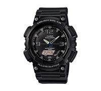 Casio Herren Solar Armbanduhr, 46.00mm GehäusegröÃŸe mit schwarz analog/digital Zifferblatt und schwarz Rubber Strap Armband AQ-S810W-1A2VEF