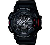 Casio Herren Tough Solar Armbanduhr, 55.00mm GehäusegröÃŸe mit schwarz analog/digital Zifferblatt und schwarz Plastic/Resin Bracelet Armband GA-400-1BER