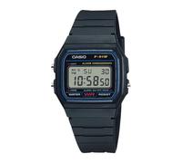 Casio Klassische Quarzuhr der F91W-Serie, wasserabweisend, 1/100-Sekunden-Stoppuhr, täglicher Alarm, stündliches Zeitsignal, automatischer Kalender, SS-Gehäuseboden, 12-/24-Stunden-Format