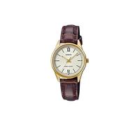 Casio Lässige Analog-Anzeige-Uhr für Damen Ltp, Braun/Gold/Weiß, Lässig