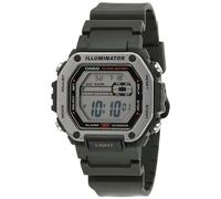 Casio LED Illuminator 10 Jahre Batterie 1/100 Sekunden Stoppuhr | Täglicher Alarm Herrenuhr MWD-110H-3AV, Grün