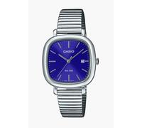 Casio LTP-B166D-2AVEF Damenuhr Metallband Quadratisch Silber/Blau 30x30mm