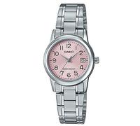 Casio #LTP-V002D-4B Women's Standard Stainless Steel Pink Dial Date Watch