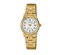Casio LTP-V002G-7B2UDF Damen-Quarzuhr mit Analog-Anzeige und Edelstahl-Armband, Gold, 31 × 25 × 9,2 mm, Armband