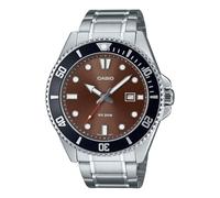 Casio MDV-107D-5AVDF Quarz Stahl Grau Braun Zifferblatt 20 ATM 46mm Herren-Armbanduhr